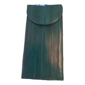 Vintage Eel Skin Green Eyeglass Case Never Used New Condition Kelly Green